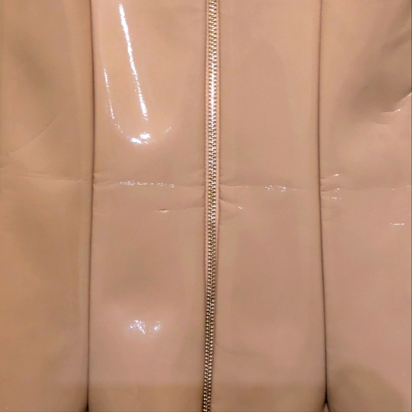 Oh Polly 0 Trust in V Nude Vinyl Bodycon Dress - Picture 9 of 9